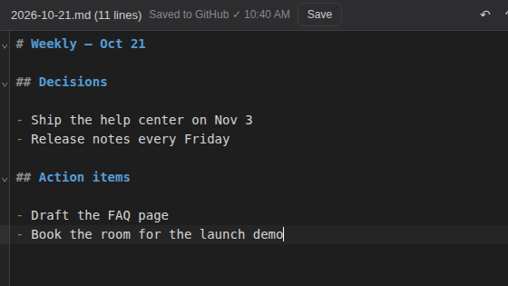 Every save is a commit