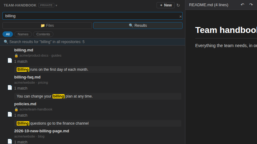 Search across all your repositories